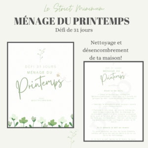 Défi de ménage du printemps