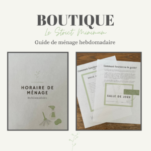 Guide de ménage hebdomadaire