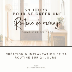 Programme pour se créer une routine de ménage (21 Jours)